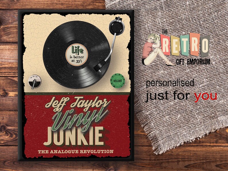 Personalised Vinyl Record Sign Bar plaque retro Vinyl Sign Etsy