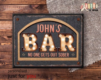 Home Bar Sign, Bar plaque, retro style, custom bar sign, home bar decor, Beer Sign, Home Bar Decor