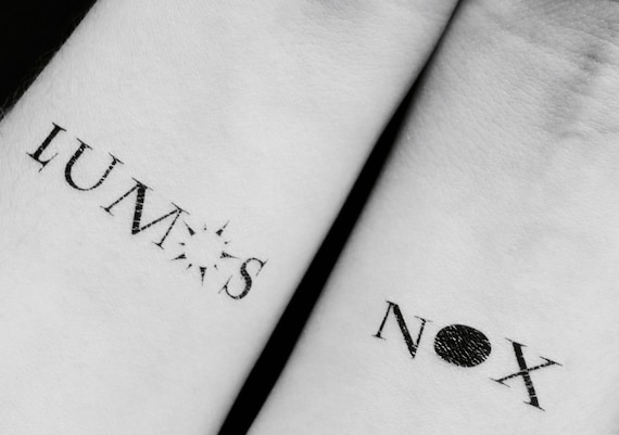 Harry Potter Inspiré Lumos Nox Tatouage Temporaire