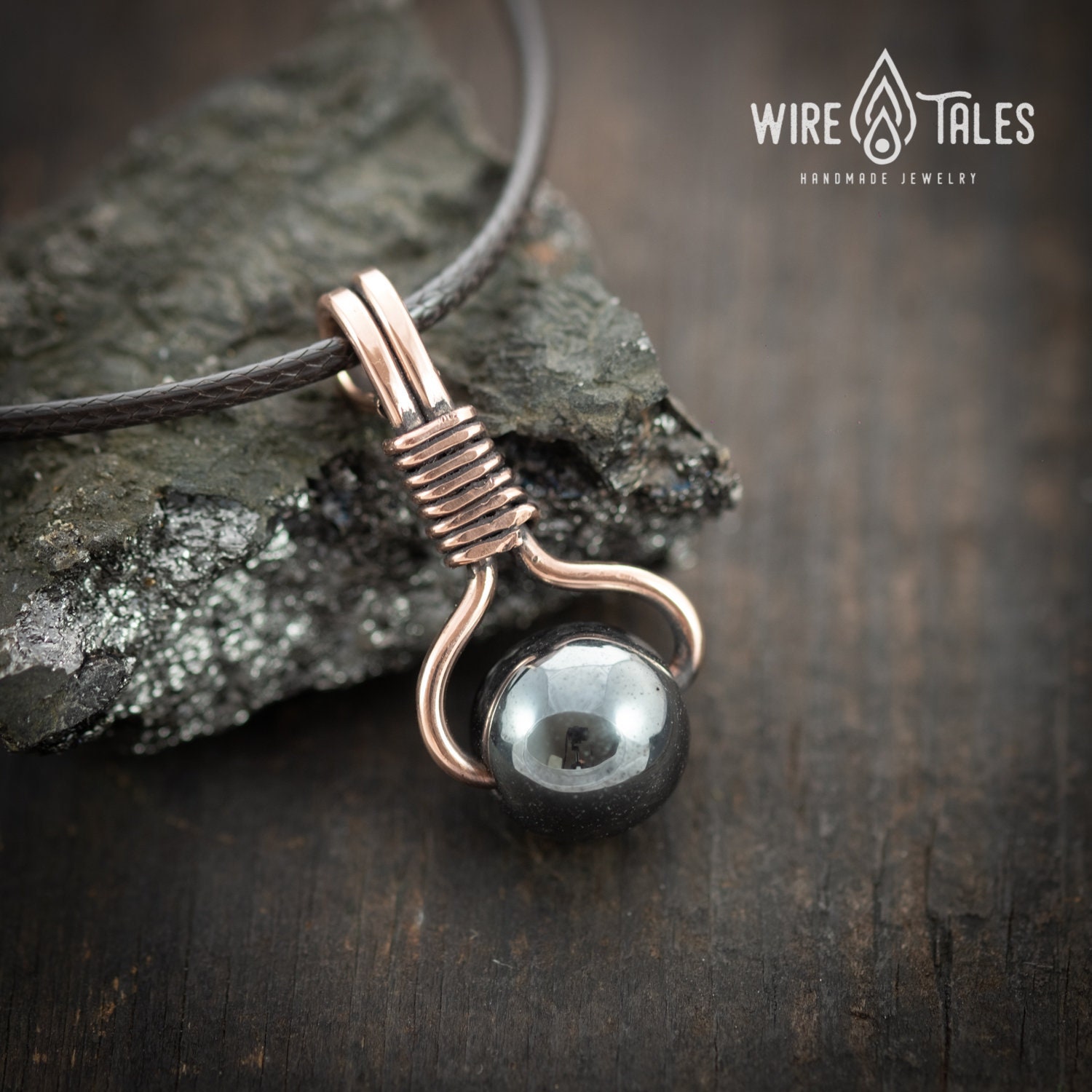 Hematite Protection Amulet Crystal Mens Strength Necklace Etsy