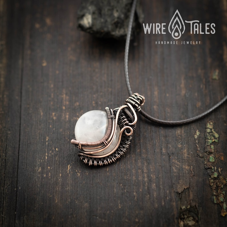 Wire wrapped Rose Quartz copper necklace tribal necklace,Handmade Jewelry Crystal Yoga protection necklace,Healing crystal Stone necklace