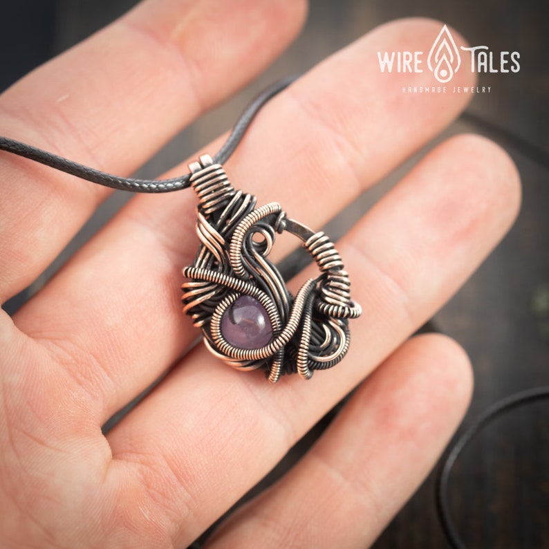 Amethyst crystal Protection necklace for women or men Etsy