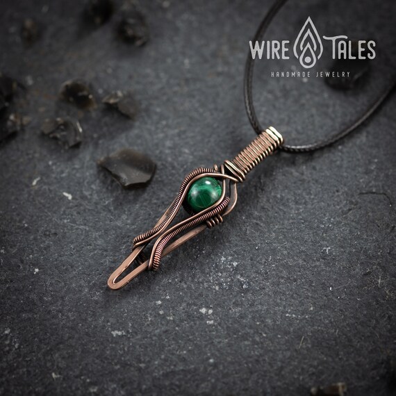 Malachite on sale necklace etsy