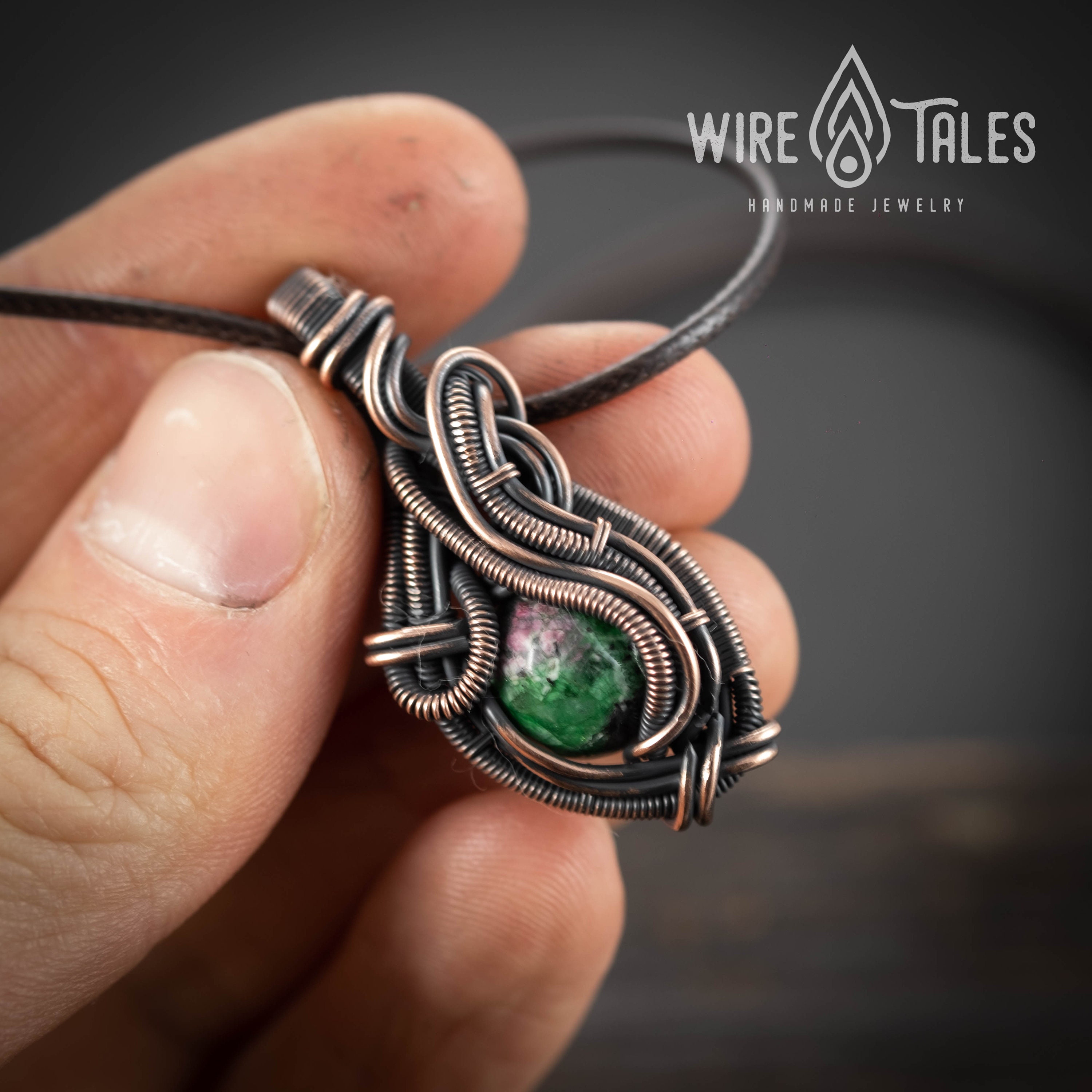 Wire Wrapped Boho Ruby Zoisite Gemstone Healing Necklace - Etsy