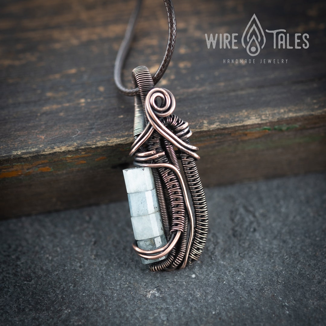 Aquamarine Yoga Gemstone Necklace Gift for Women Wire - Etsy