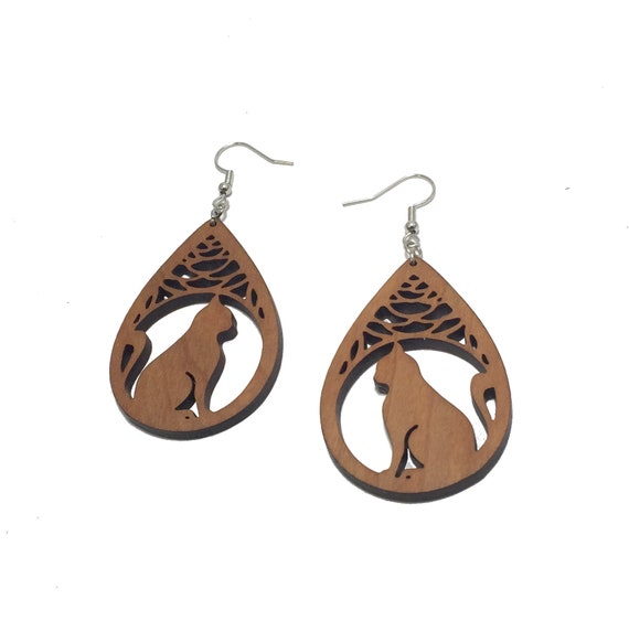 Cut Out Sitting Cat Earrings Cut Out Sitting Cat Earrings