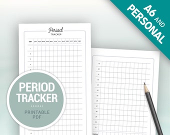 Period tracker, printable planner inserts for A6 and personal sizes, menstrual period and ovulation calendar