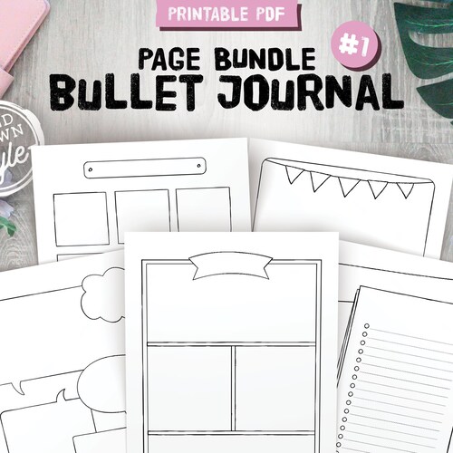 Bullet Journal Templates Printable Bujo Pages Dotted Grid - Etsy