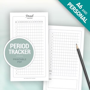 Period tracker, printable planner inserts for A6 and personal sizes, menstrual period and ovulation calendar
