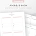 Address book printable fillable PDF contact phone number | Etsy