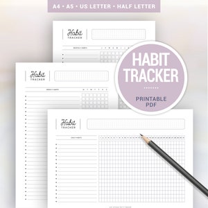 HABIT TRACKER / PRINTABLE : Daily Habits, Weekly Habits, Monthly Habits ...
