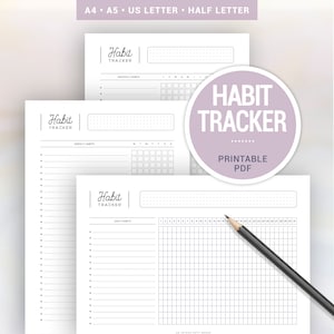 HABIT TRACKER / PRINTABLE : Daily Habits, Weekly Habits, Monthly Habits ...