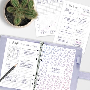 FITNESS PLANNER / Printable / fitness goals, food diary, fitness challenge, monthly and weekly follow-up, measurements tracker, sport... image 9