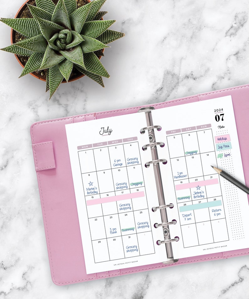 2024 monthly planner printable 2024 monthly calendar monday sunday