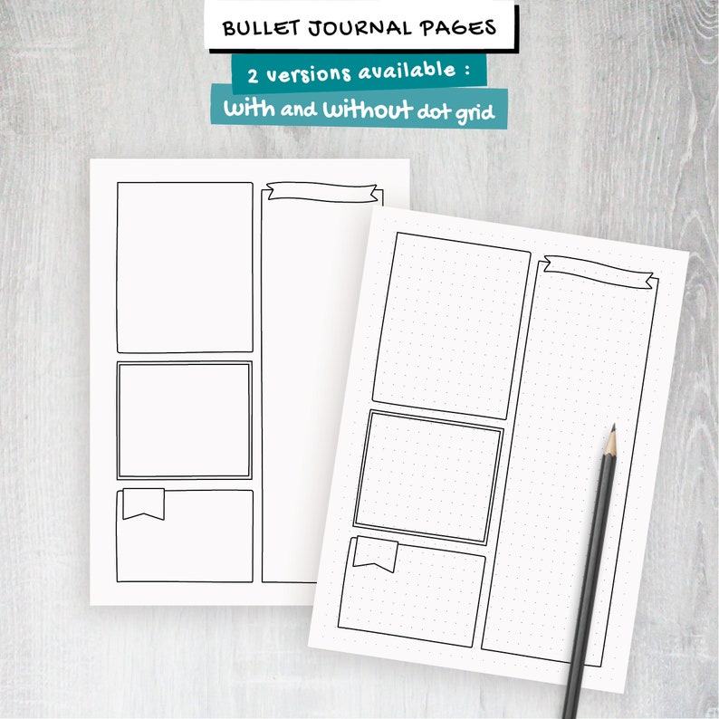 Bullet journal templates printable bujo pages dotted grid | Etsy