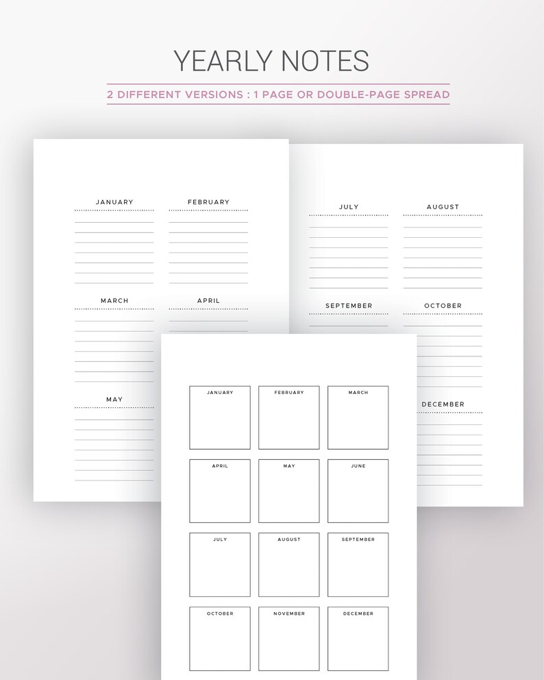 2023 2024 Yearly Calendar Printable Planner Insert Dated - Etsy Canada
