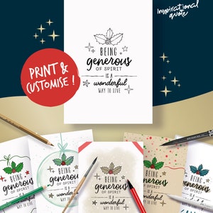 Printable pages for illustrated planner, Christmas & winter theme, undated planner pages, hand drawn style, page templates, A4, A5, Letter image 3