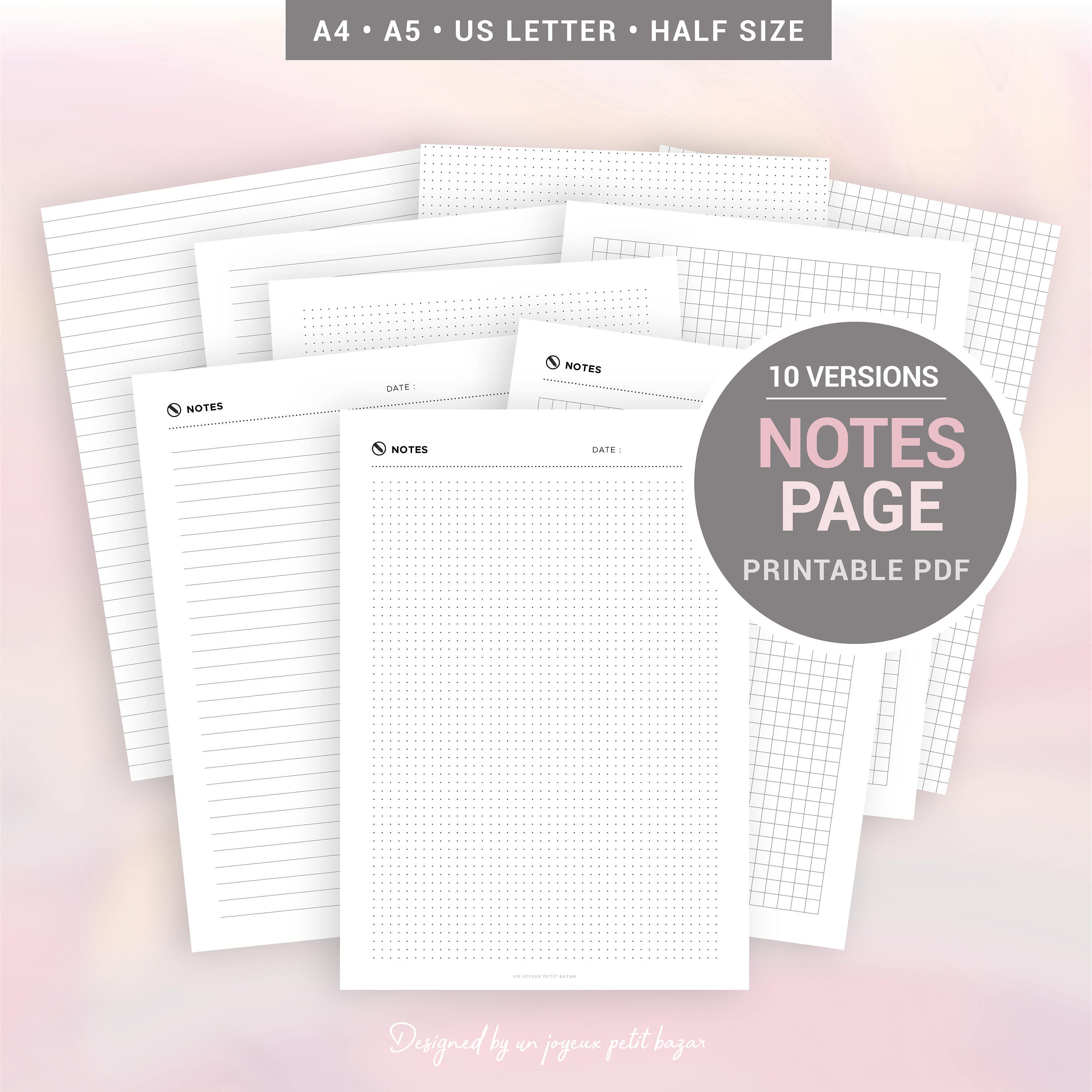 calendars-planners-paper-paper-party-supplies-a5-printable-notes-dotted-printable-stationery