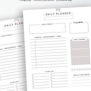 Daily Planner Page Printable Fillable PDF Insert for Time - Etsy
