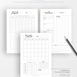 FITNESS PLANNER / Printable / Fitness Goals, Food Diary, Fitness ...