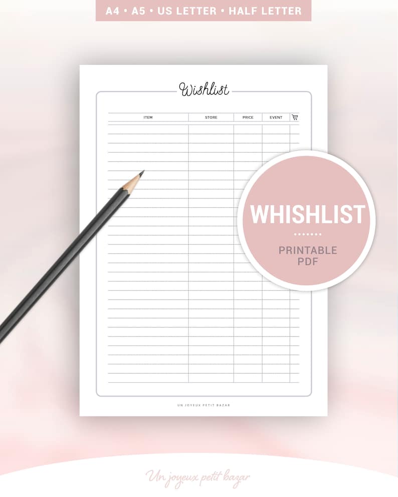 WISHLIST / Printable / Birthday Wishlist, Chrismas Wishlist, Reward listing, Paper Wishlist, buying listing photograph relating to Wish List Printable identify WISHLIST / Printable / Birthday Wishlist, Chrismas Wishlist, Reward checklist, Paper Wishlist, buying record