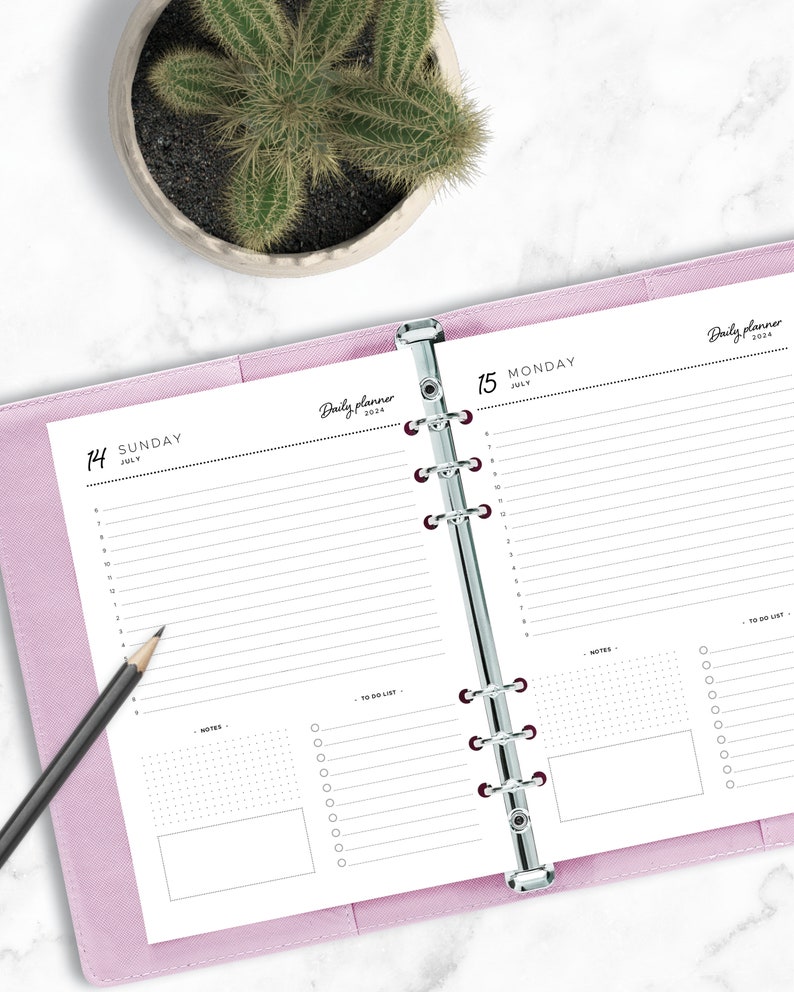 2023 2024 DAILY PLANNER PRINTABLE agenda refill pdf diary Etsy Schweiz