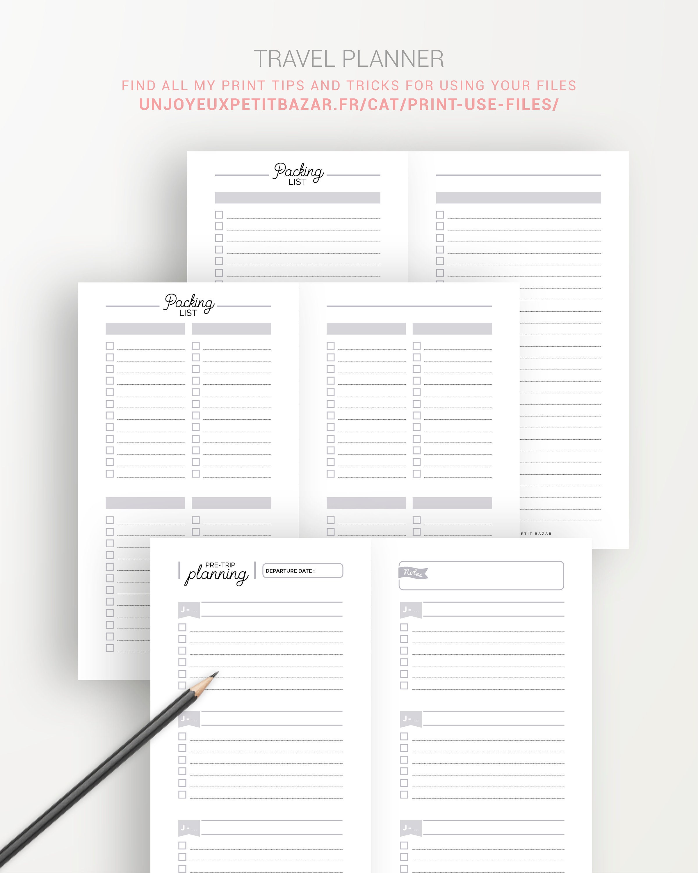 TRAVEL PLANNER Printable, Vacation Planner Kit, Travel Journal, Trip ...
