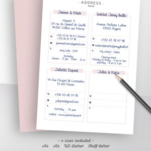 Address Book Printable, Fillable PDF, Contact Phone Number, Contact ...