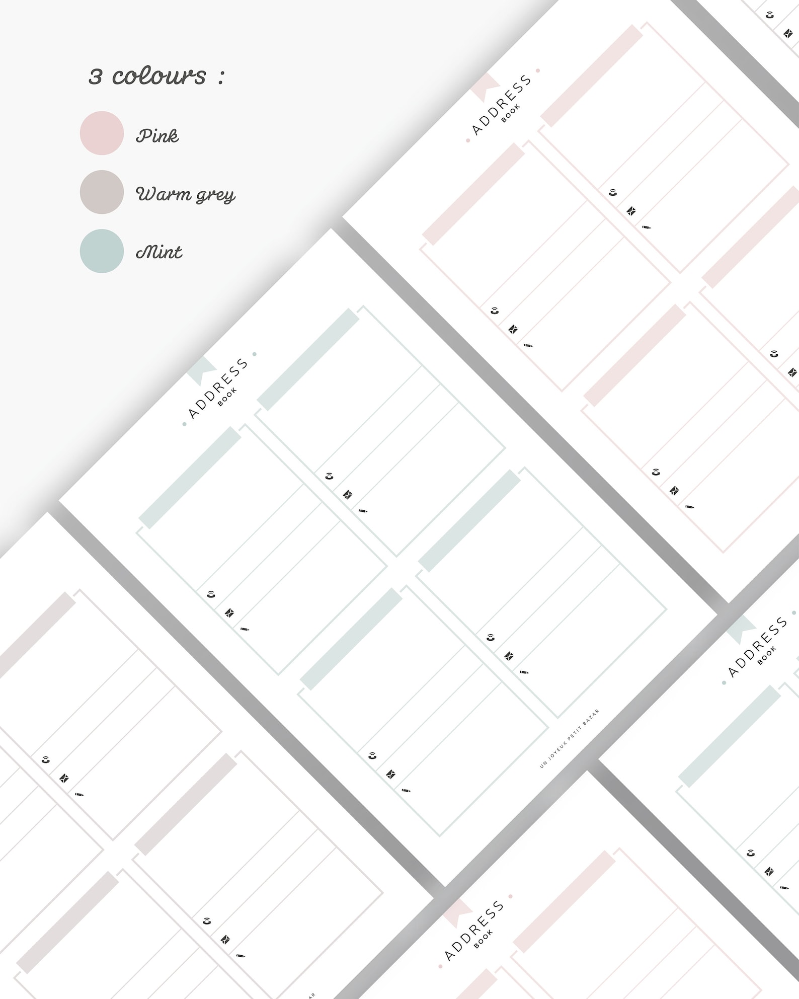 Address book printable fillable PDF contact phone number Etsy