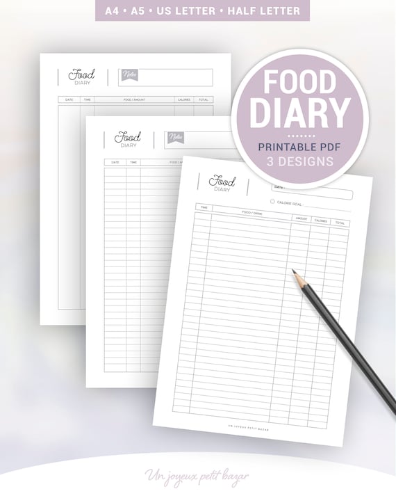 Daily Food Diary Chart