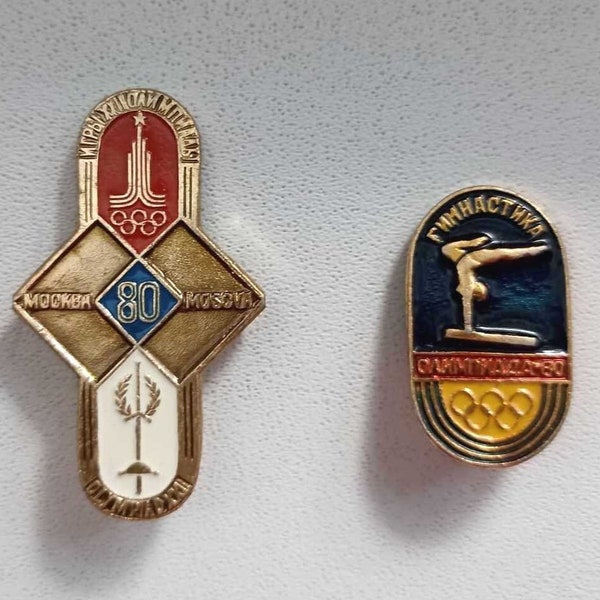 Rare Old Vintage Lot/Set Soviet/USSR Communist badges, pins - OLYMPICS/MOSCOW 1980