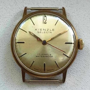Rare Old Germany Mechanical Gold-plated men's wrist watch KIENZLE SELECTA