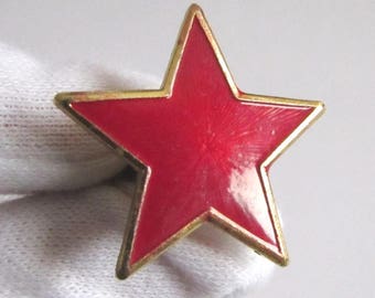 Rare Old Military Soviet/UssR Red Army, Military metal pin, cap badge, cockade - RED STAR 1970's/NEW