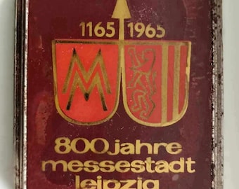 Rare étui à cigarettes en métal vintage Allemagne socialiste/RDA - LEIPZIG 800 ANS, ville équitable 1165-1965