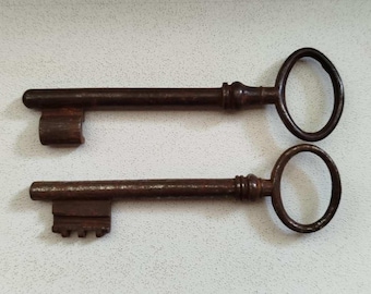 METAL KEYS 1920' - Antique Steel Skeleton Keys, Set