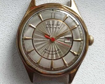 Rare Old Germany Mechanical Gold-plated men's wrist watch - ANKER 21 RUBIS