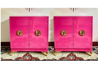 CUSTOMIZABLE A Pair of Vintage Drexel oversized bedside tables/Cabinets/End Tables/Buffet/Credenza/Entry Cabinets