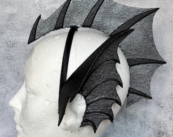 Metallic black mermaid, siren, ear fin costume accessories for Halloween, cosplay, LARP, and conventions