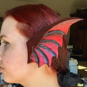 Red over ear mermaid/siren ear fins for cosplay and photography