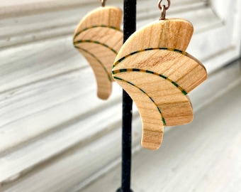 Cherry Wood Boho Style Wooden Earrings