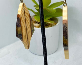 Unique Shaped Boho Styled Wooden Earrings
