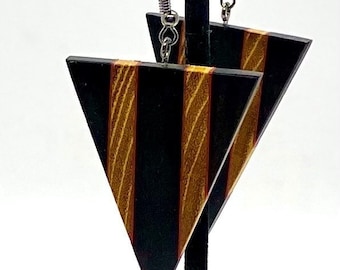 Black And Yellow Fall Triangle Earrings