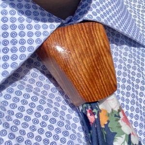 Men&#39;s Or Women&#39;s Chechen Exotic Wood Tie Knot and Scarf Ring