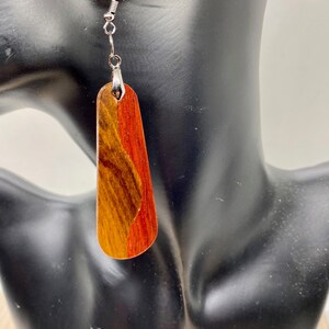 Long Teardrop Exotic Wood Earrings