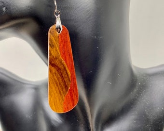 Long Teardrop Exotic Wood Earrings