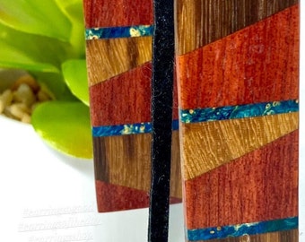 Large Rectangle Geometric Shaped Wooden Earring