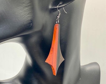 Unique Star Shaped Handmade Wood Earrings