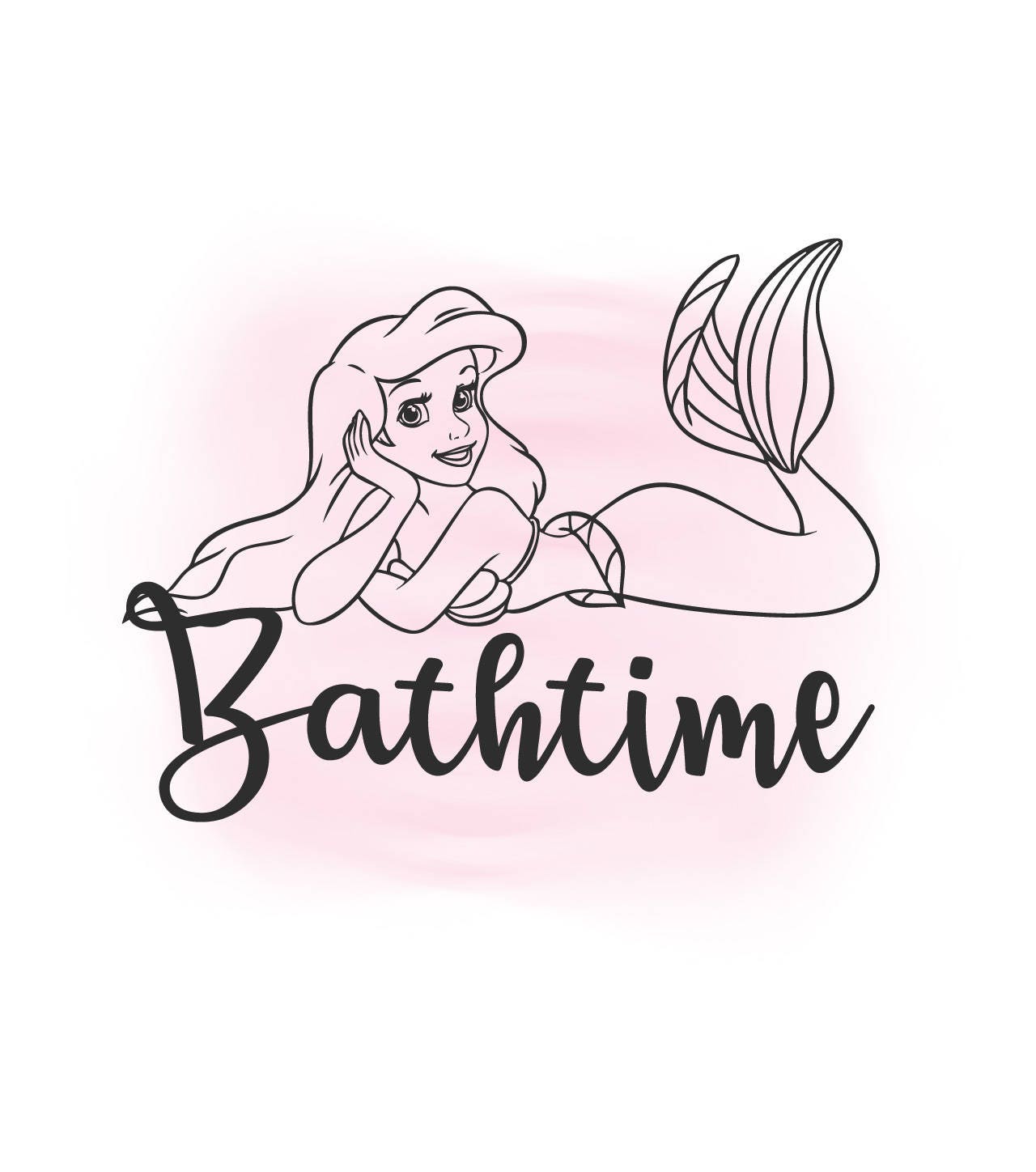 Bathtime Mermaid SVG clipart Bathroom Quote Word Art ...