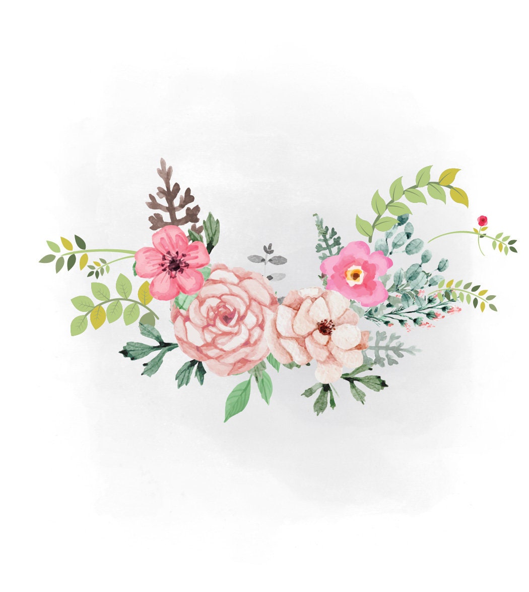Download Spring Florals SVG clipart watercolor flowers svg Boho | Etsy