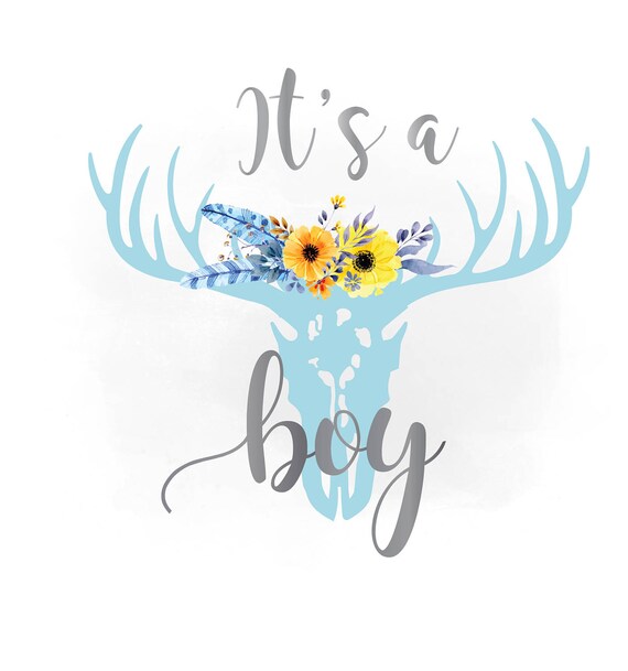 Download Its a Boy svg clipartfloral Antlers Clipart Baby boy bedroom | Etsy